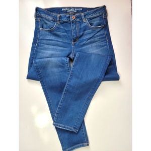 American Eagle Outfitter High Rise Jeans / Jeggins Super Stretch X Blue Size 10